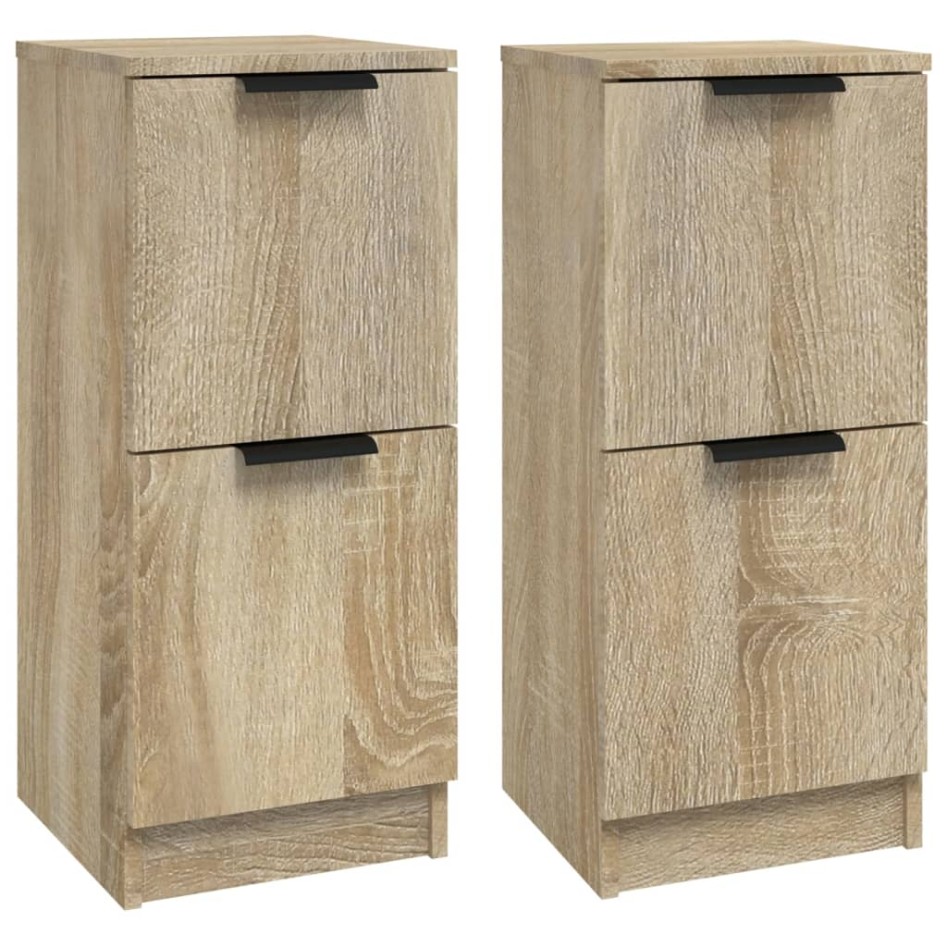 Aparadores 2 uds madera contrachapada roble Sonoma 30x30x70