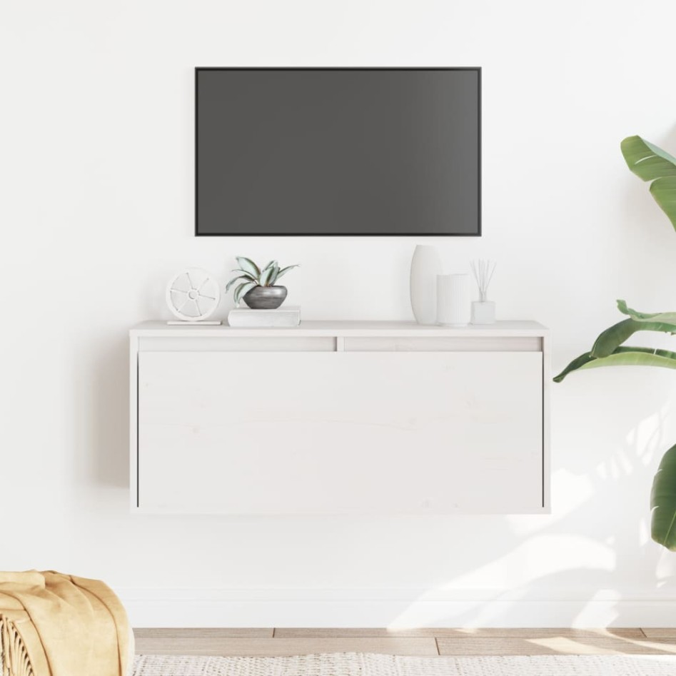 Armario de pared de madera maciza de pino blanco 80x30x35