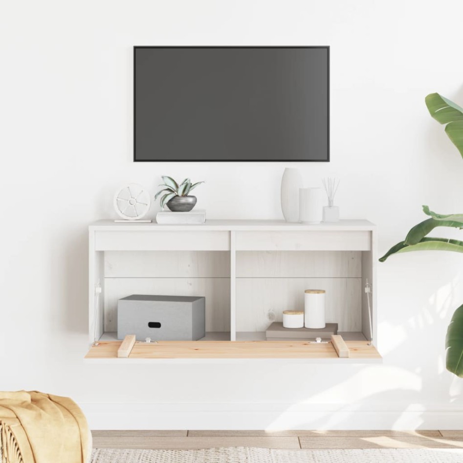 Armario de pared de madera maciza de pino blanco 80x30x35