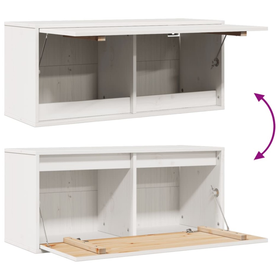 Armario de pared de madera maciza de pino blanco 80x30x35