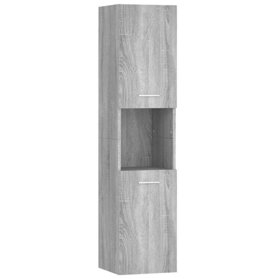 Armario de baño madera contrachapada gris Sonoma 30x30x130