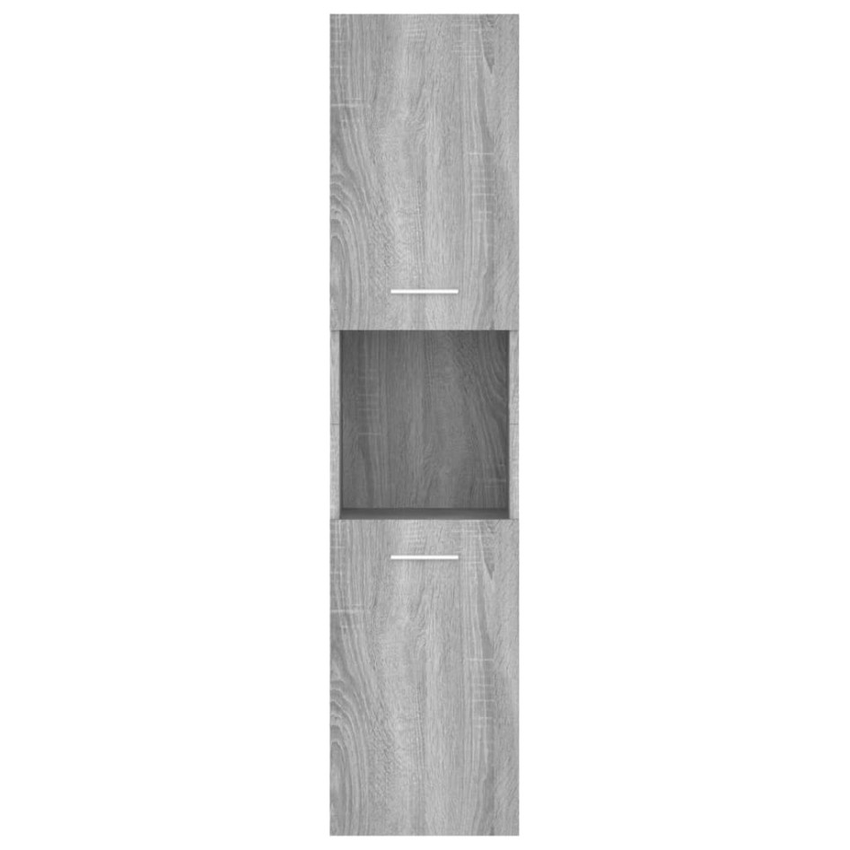 Armario de baño madera contrachapada gris Sonoma 30x30x130
