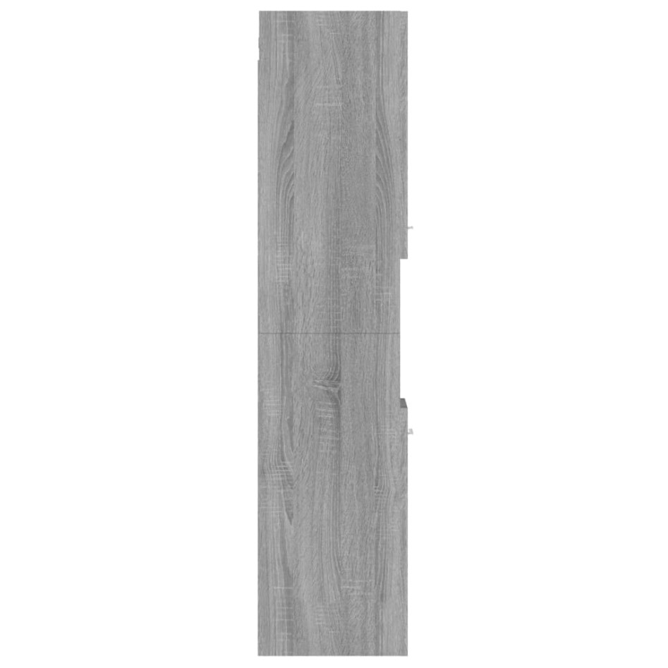 Armario de baño madera contrachapada gris Sonoma 30x30x130