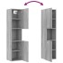 Armario de baño madera contrachapada gris Sonoma 30x30x130