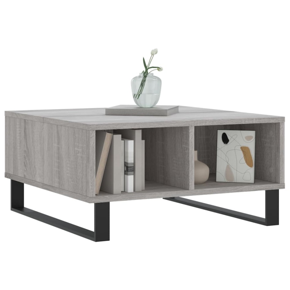 Mesa de centro madera de ingeniería gris Sonoma 60x60x30