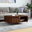 Mesa de centro madera de ingeniería roble marrón 90x60x35 cm