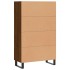 Aparador alto madera de ingeniería roble marrón 69,5x31x115