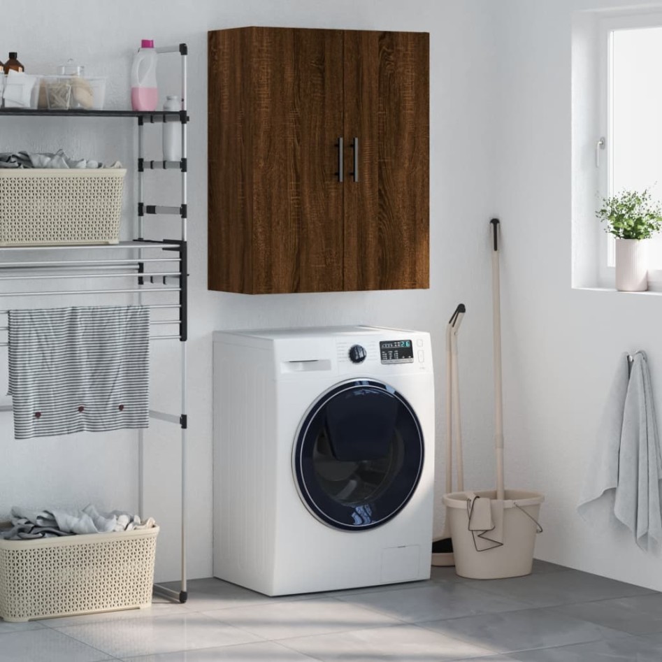 Armario de pared marrón roble 69,5x34x90