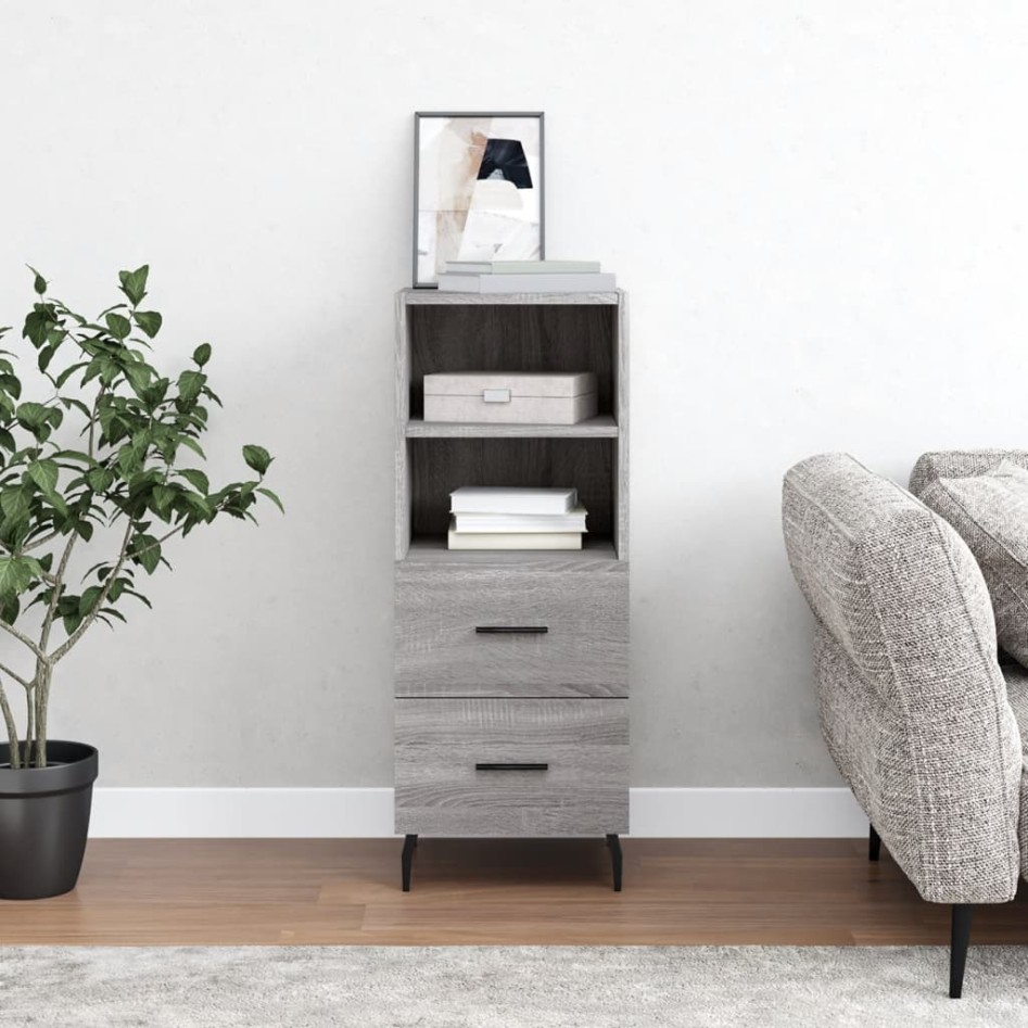 Aparador madera de ingeniería gris Sonoma 34,5x34x90