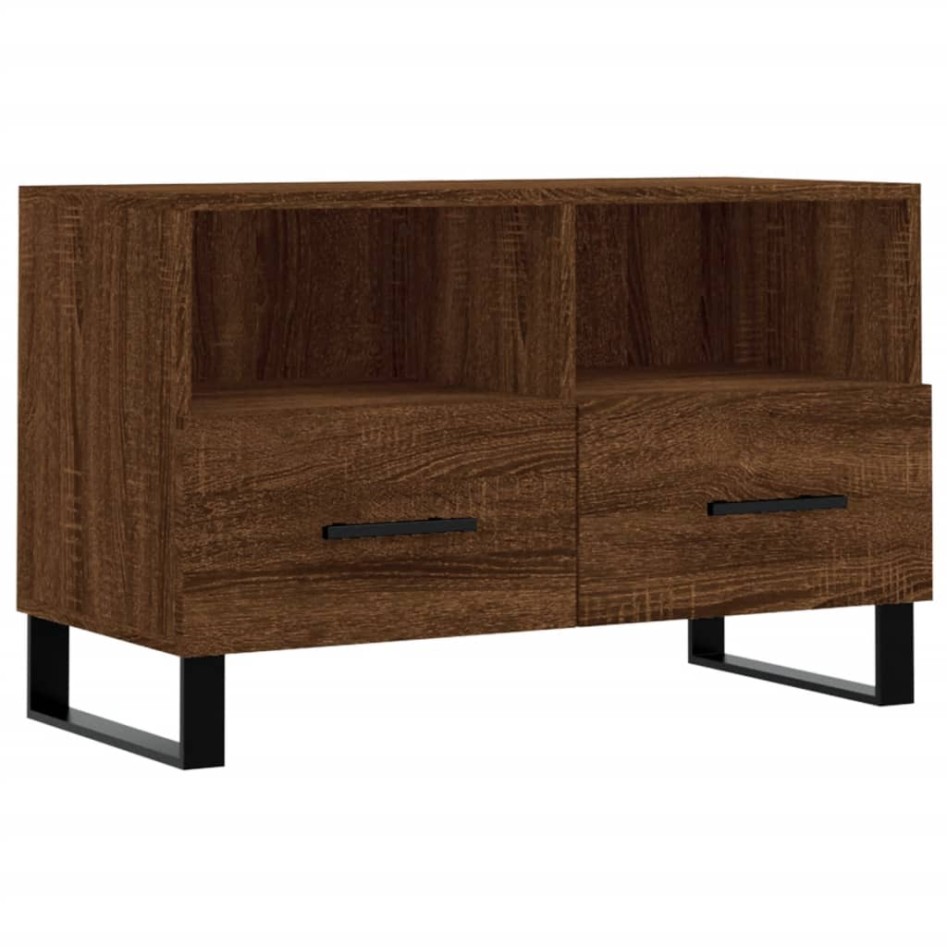 Mueble para TV madera contrachapada roble marrón 80x36x50