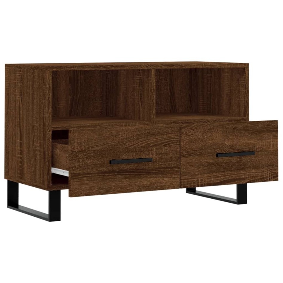 Mueble para TV madera contrachapada roble marrón 80x36x50