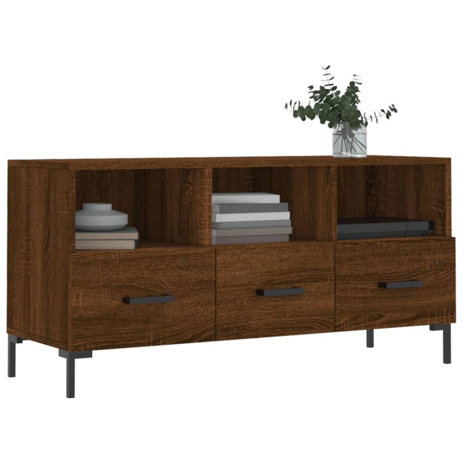 Mueble de TV madera de ingeniería marrón roble 102x36x50