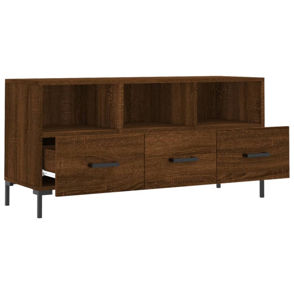 Mueble de TV madera de ingeniería marrón roble 102x36x50