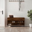 Banco zapatero madera de ingeniería marrón roble 102x35x55 cm
