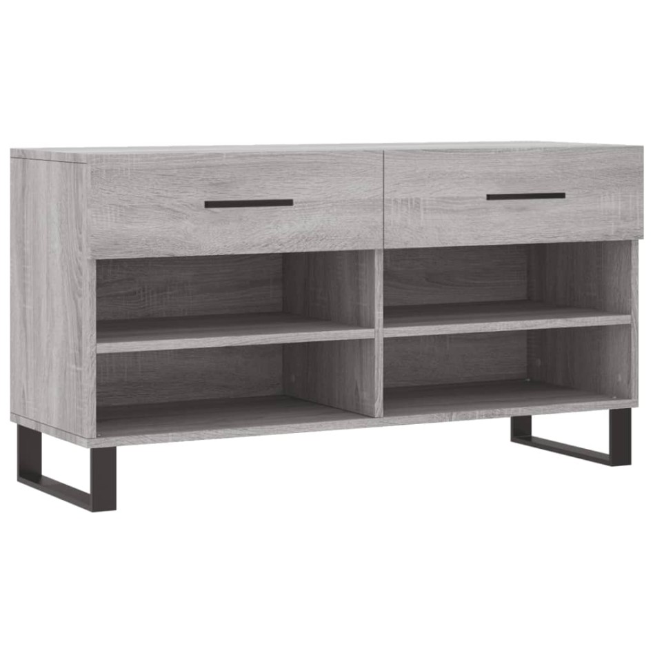 Banco zapatero madera de ingeniería gris Sonoma 102x35x55