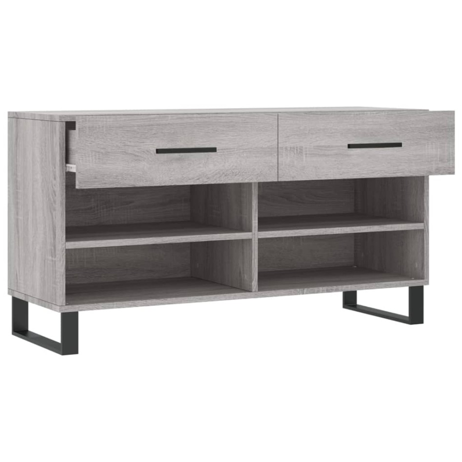 Banco zapatero madera de ingeniería gris Sonoma 102x35x55