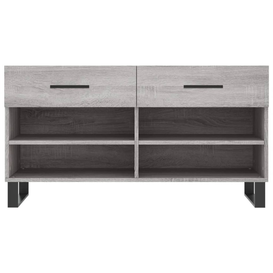 Banco zapatero madera de ingeniería gris Sonoma 102x35x55