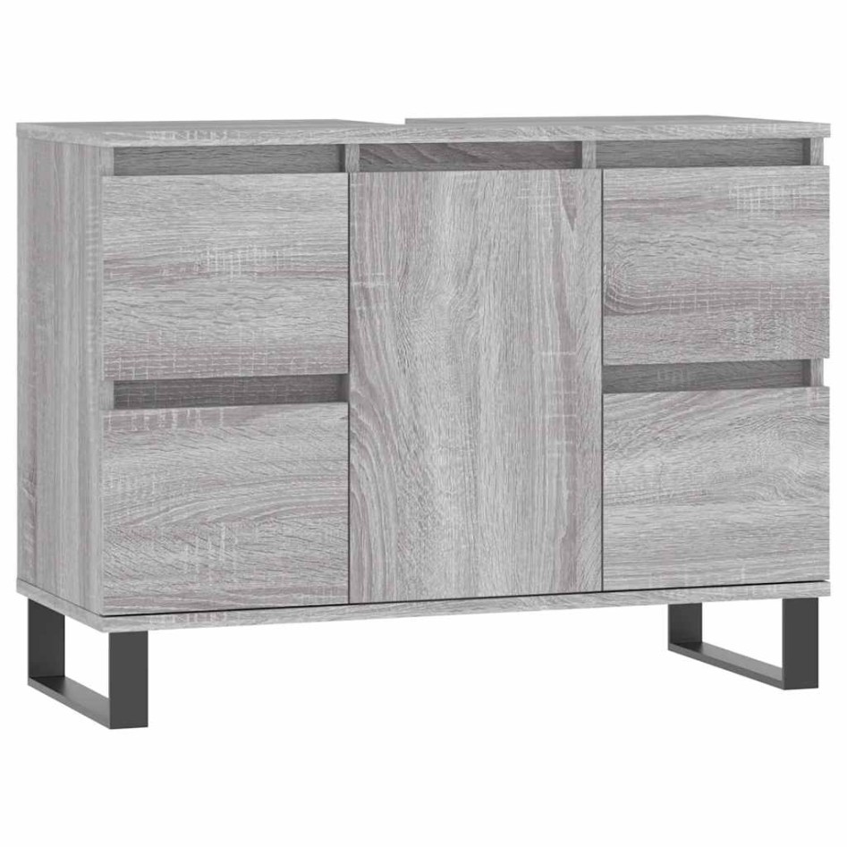 Mueble de baño madera de ingeniería gris Sonoma 80x33x60