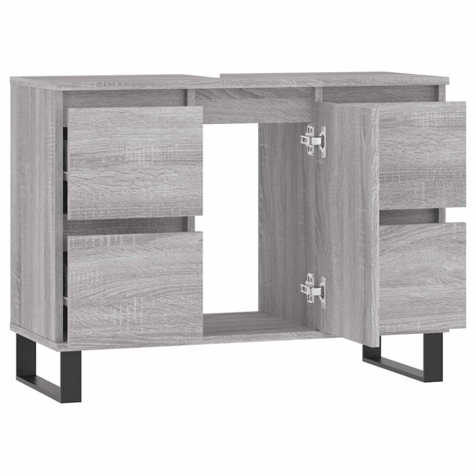 Mueble de baño madera de ingeniería gris Sonoma 80x33x60