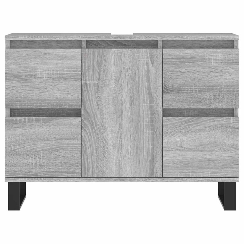 Mueble de baño madera de ingeniería gris Sonoma 80x33x60