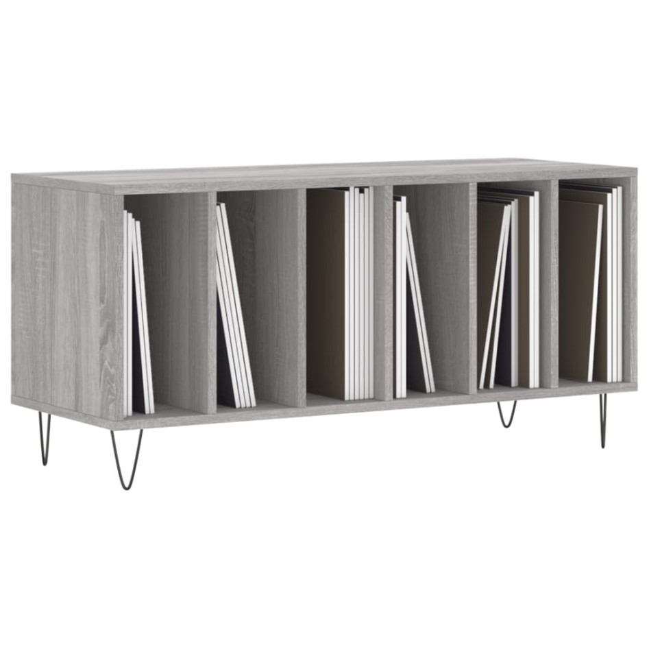 Mueble para discos madera contrachapada gris Sonoma