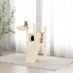 Rascador para gatos con postes de sisal color crema 83 cm