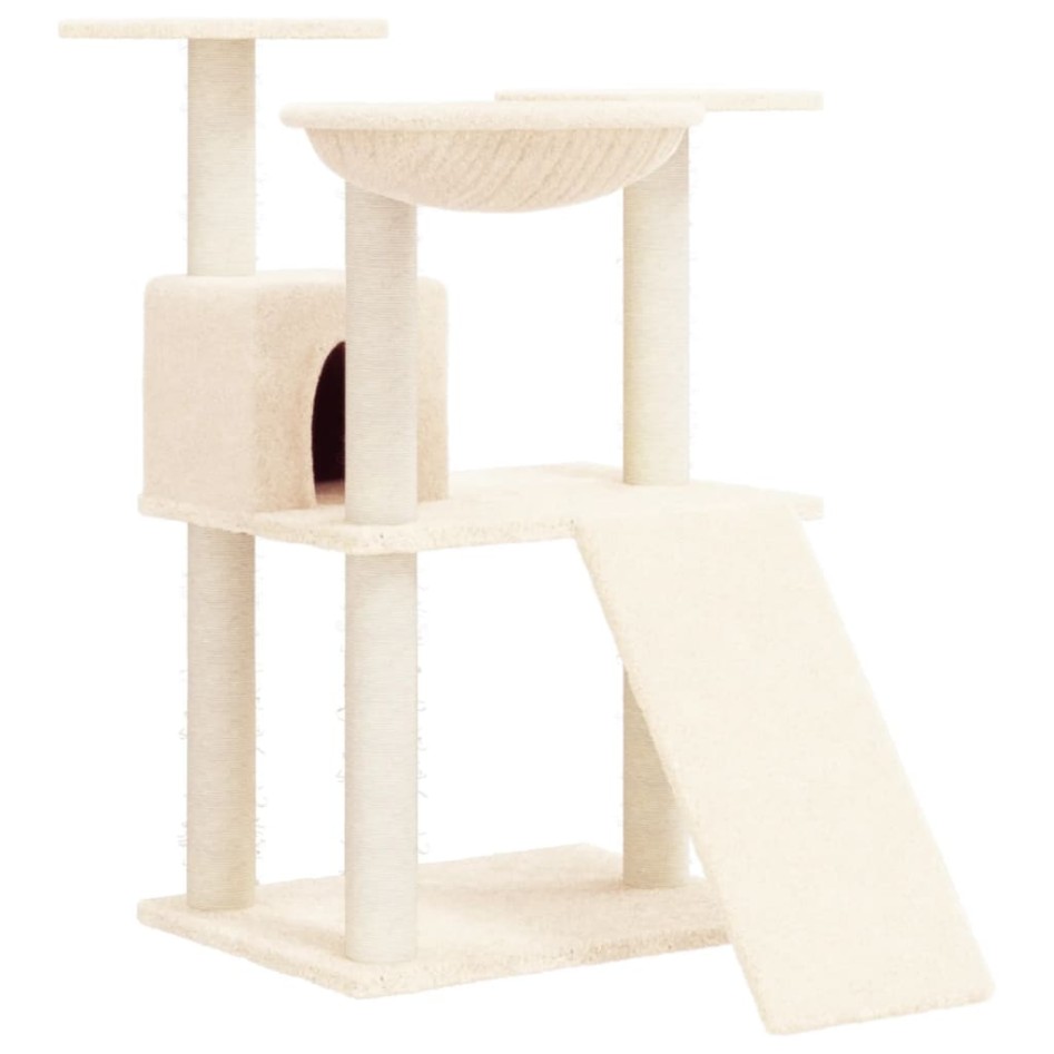 Rascador para gatos con postes de sisal color crema 83