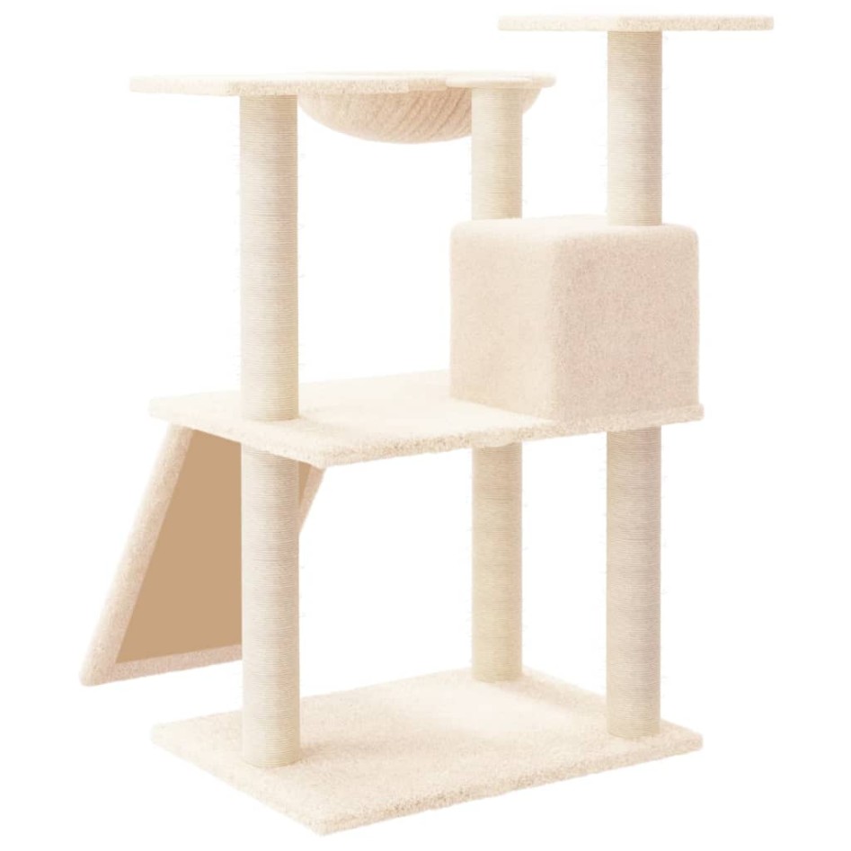 Rascador para gatos con postes de sisal color crema 83