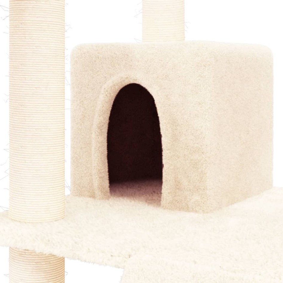 Rascador para gatos con postes de sisal color crema 83