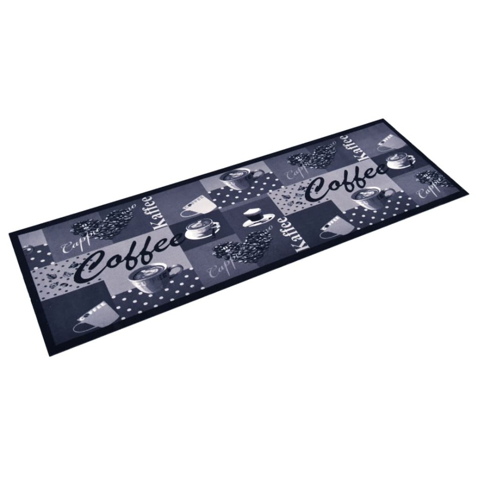 Alfombra de cocina lavable Coffee azul 60x300