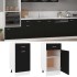Armario bajo cajón cocina madera ingeniería negro