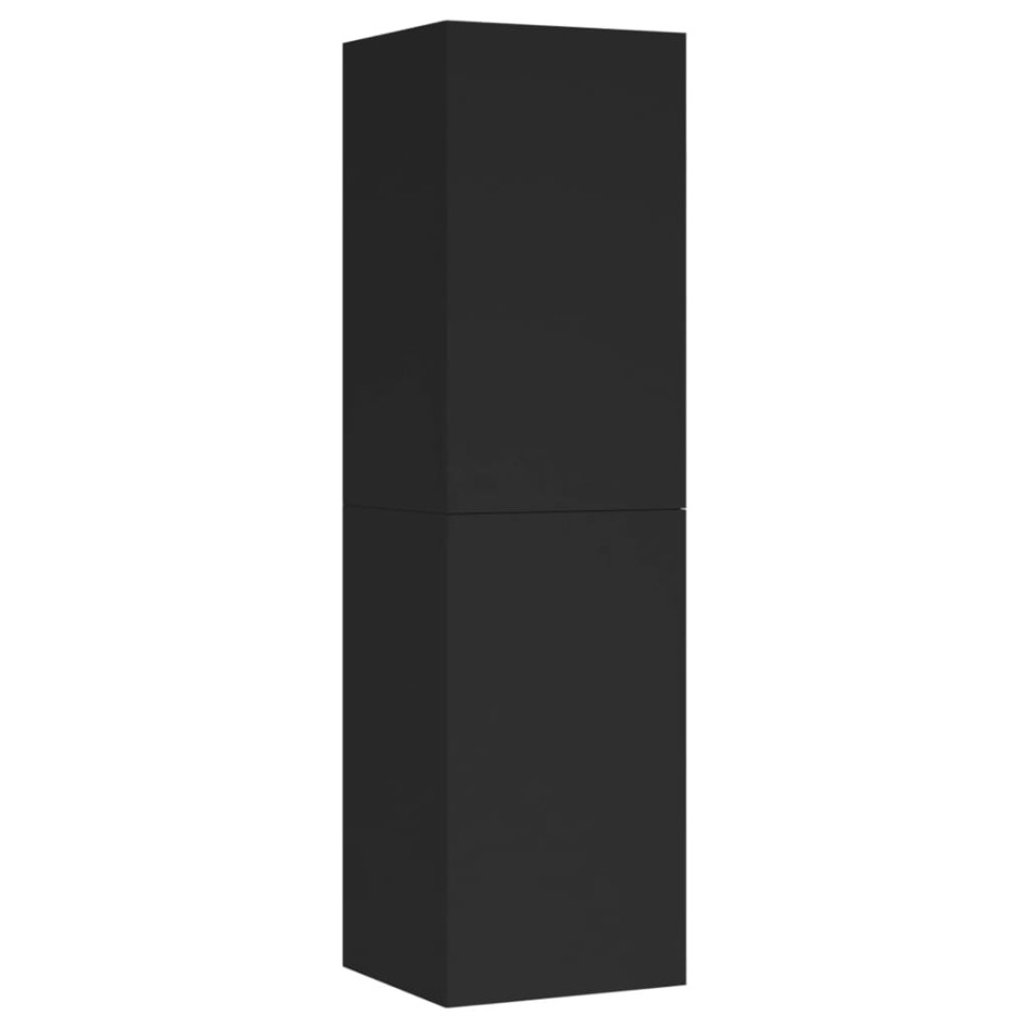 Mueble pared TV madera contrachapada negro 30,5x30x110