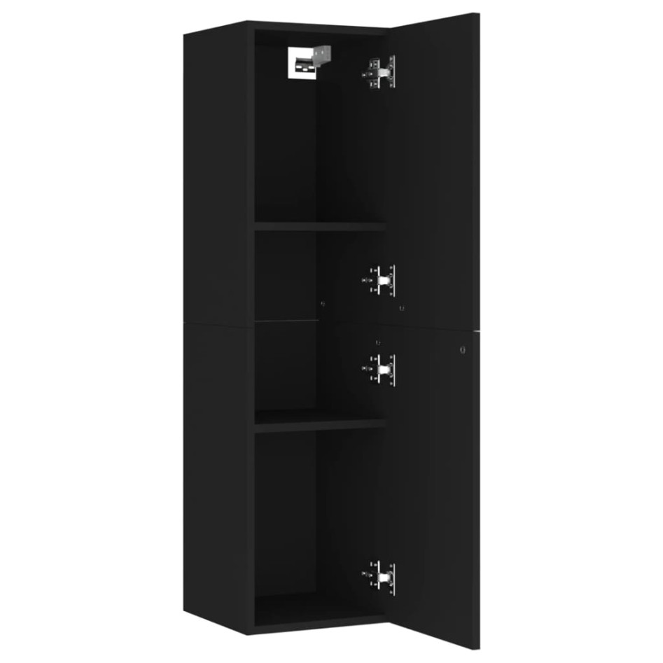 Mueble pared TV madera contrachapada negro 30,5x30x110