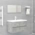 Set muebles de baño 2 piezas madera contrachapada gris