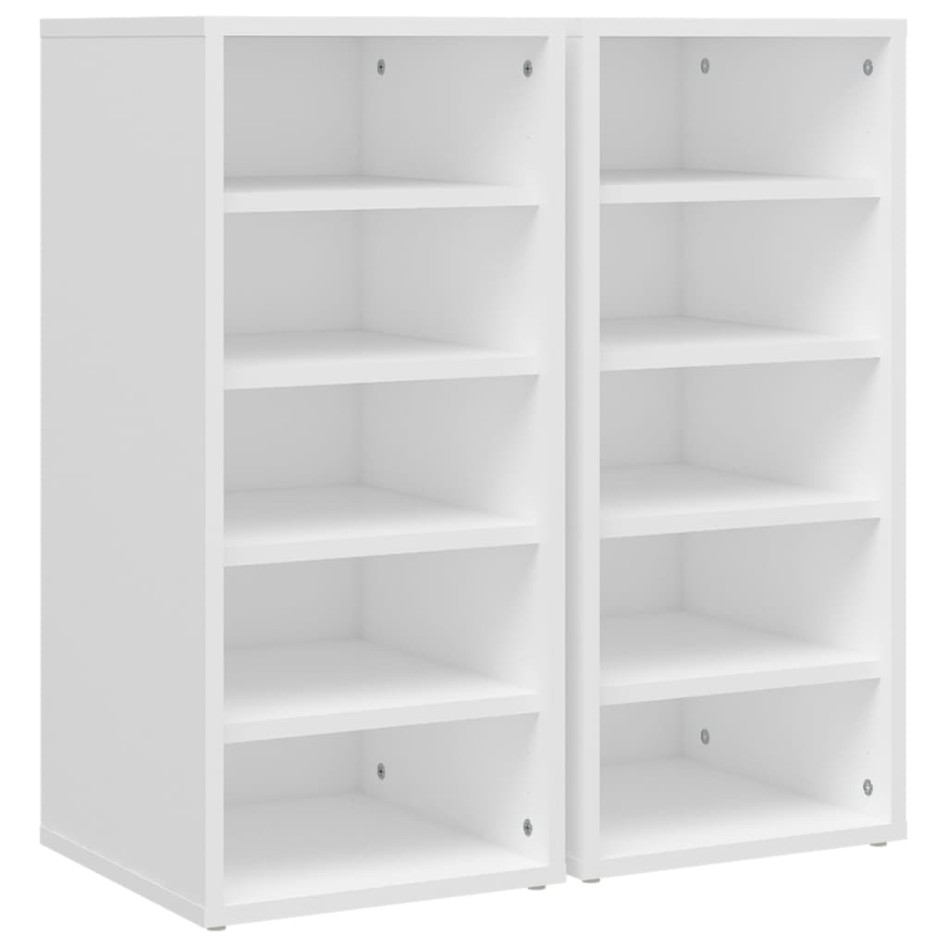 Muebles zapateros 2 uds contrachapada blanco 31,5x35x70