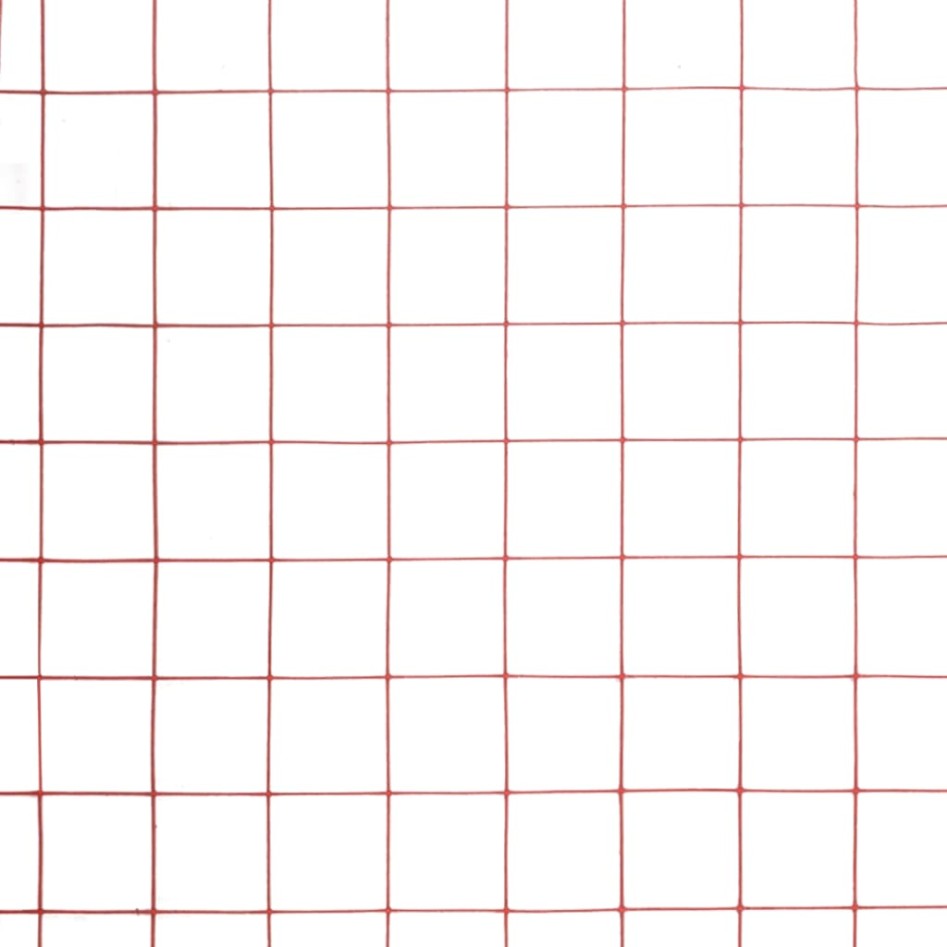 Alambrada de gallinero acero revestimiento PVC rojo 25x1