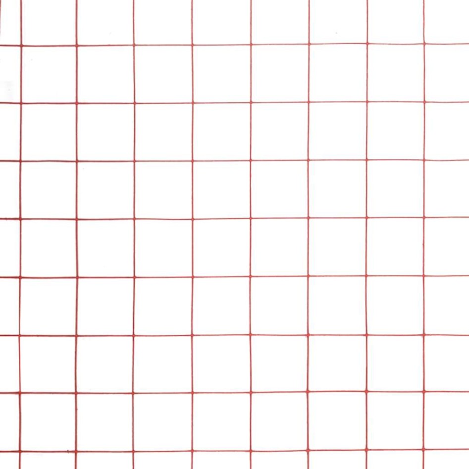 Alambrada de gallinero acero revestimiento PVC rojo 25x1,5