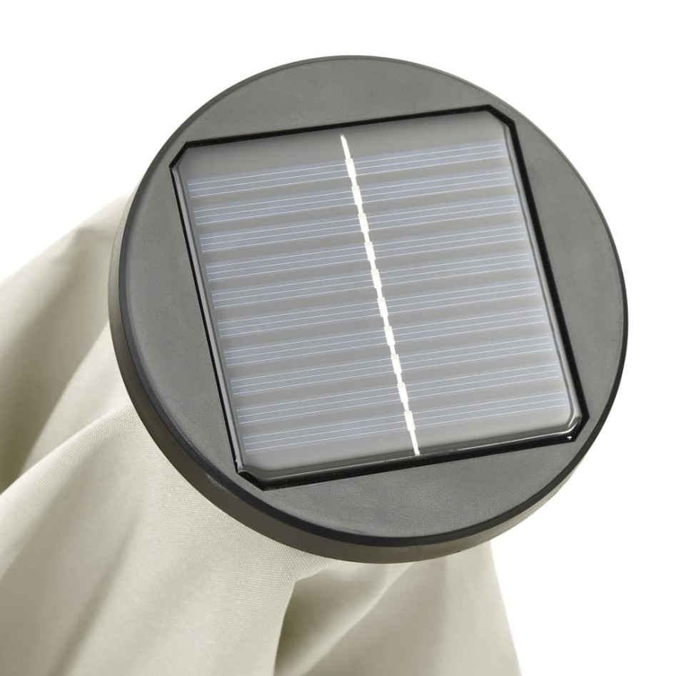 Sombrilla de jardín con luces LED aluminio arena 200x211