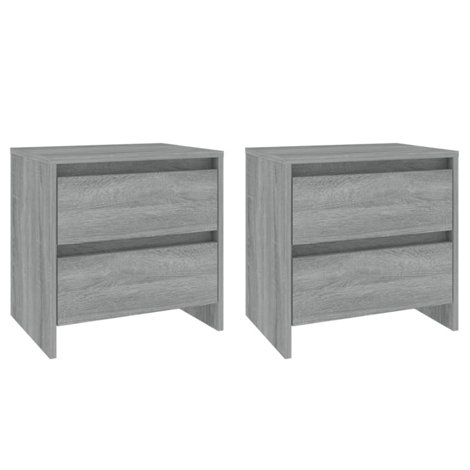 Mesita noche 2 uds madera ingeniería gris Sonoma
