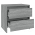 Mesita noche 2 uds madera ingeniería gris Sonoma