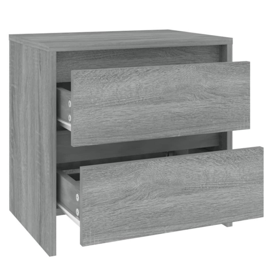 Mesita noche 2 uds madera ingeniería gris Sonoma