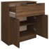 Aparador de madera contrachapada roble marrón 60x30x70