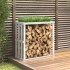 Soporte para leña de exterior madera pino blanco 108x52x106