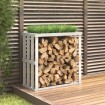 Soporte para leña de exterior madera pino blanco 108x52x106 cm