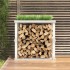Soporte para leña de exterior madera pino blanco 108x52x106