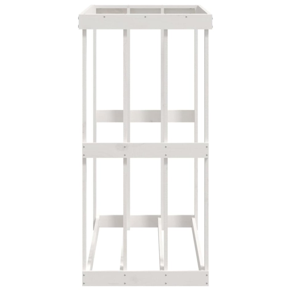 Soporte para leña de exterior madera pino blanco 108x52x106