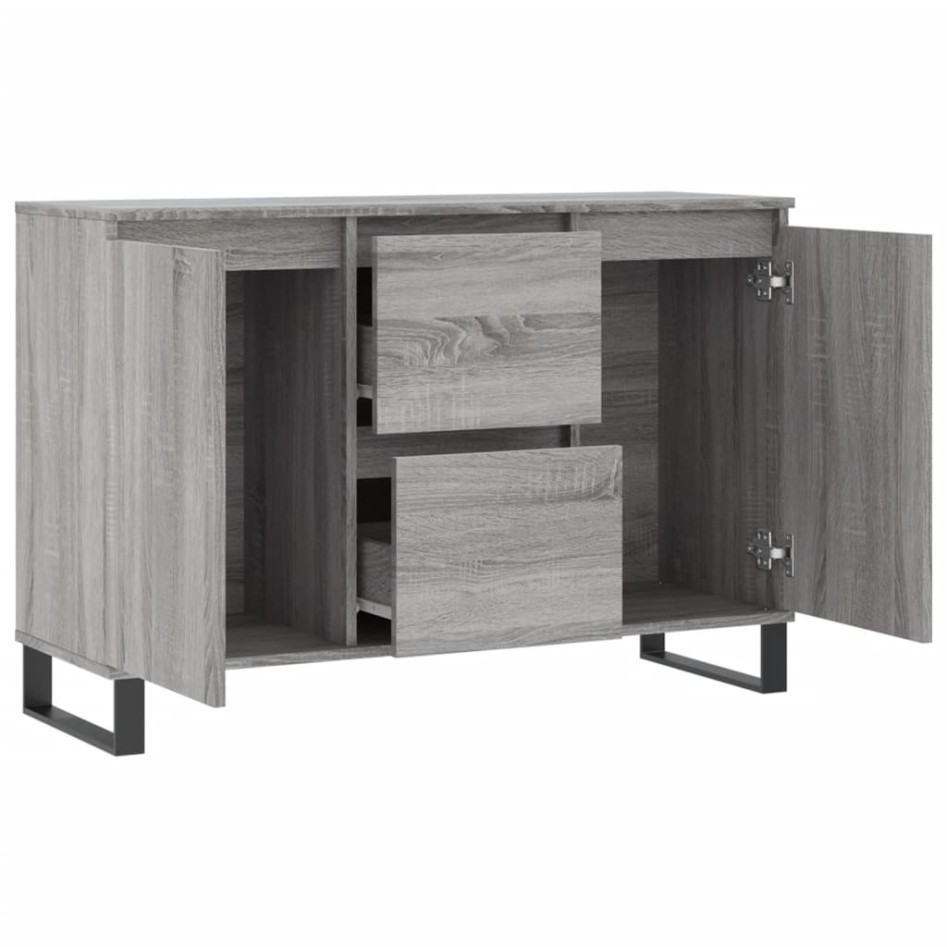 Aparador de madera de ingeniería gris Sonoma 104x35x70