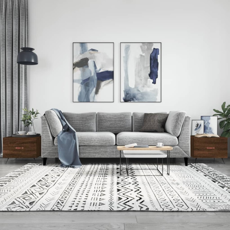 Mesas de centro 2 uds madera ingeniería marrón roble