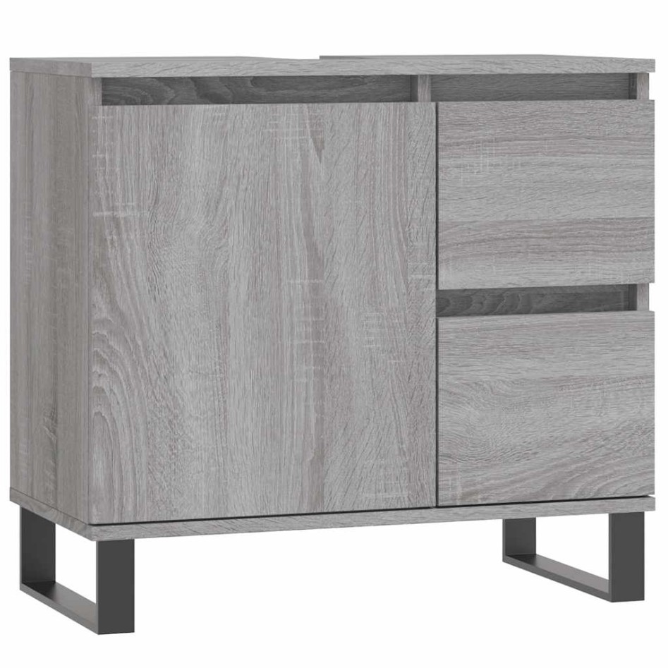 Armario de baño madera contrachapada gris Sonoma 65x33x60