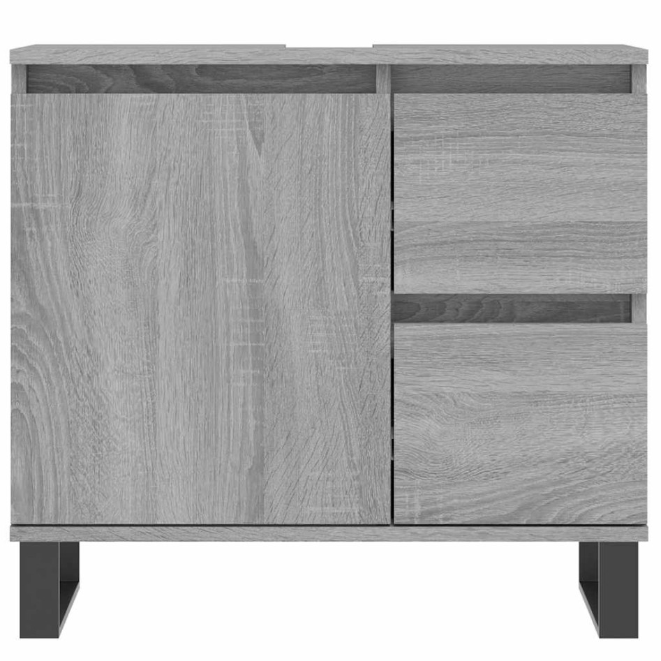 Armario de baño madera contrachapada gris Sonoma 65x33x60